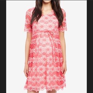 Motherhood Maternity Pink Lace Dress